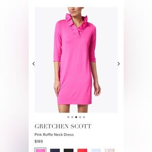 Gretchen Scott Designs women’s EUC XL ruffle neck dress in pink